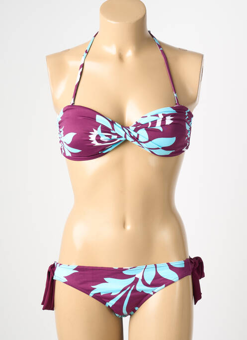 Costum de baie din două piese elasticitate top sutien modelat violet REGLISSE femme