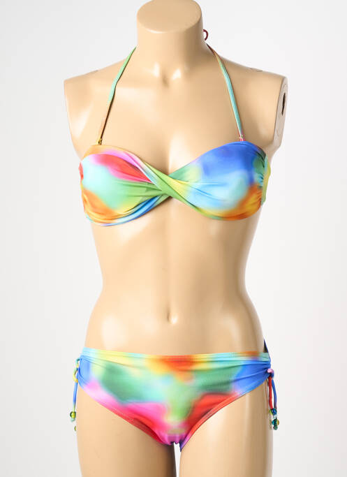 Costum de baie din două piese elasticitate top sutien modelat verde REGLISSE femme