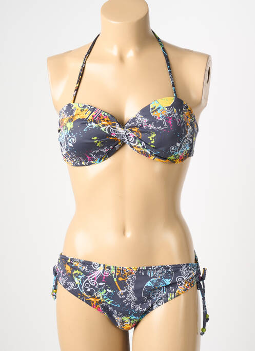 Costum de baie din două piese elasticitate top sutien modelat gri REGLISSE femme