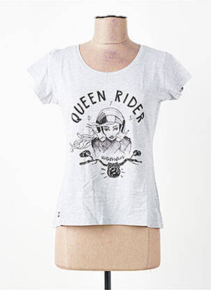 Tricou imprimeu fantezie mâneci scurte gri D73 femeie