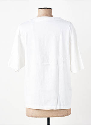 Tricou croială dreaptă mâneci scurte alb ROSE GARDEN femeie