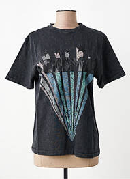 Tricou imprimeu fantezie mâneci scurte negru ROSE GARDEN femeie