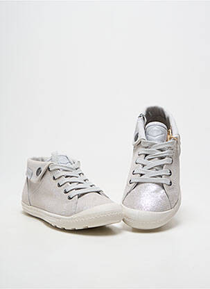 Adidași țesătură satinată vârf rotund argintiu PALLADIUM fată