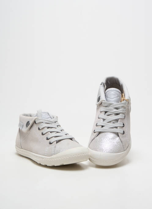Adidași țesătură satinată vârf rotund argintiu PALLADIUM fille