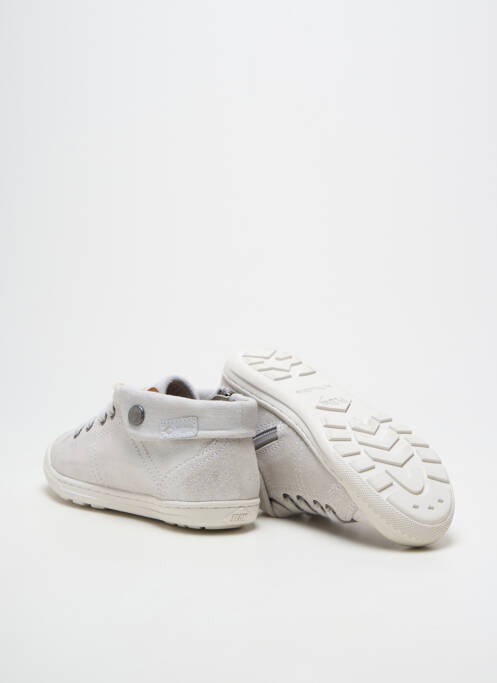 Adidași țesătură satinată vârf rotund argintiu PALLADIUM fille