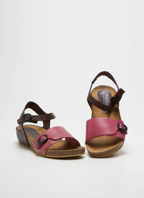 Sandale/pantofi decupați țesătură satinată vârf deschis roz KICKERS fille