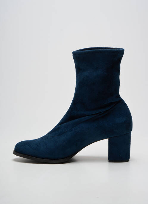 Botine/ghete toc pătrat toc de 4 la 6 cm albastru REBELLES femme