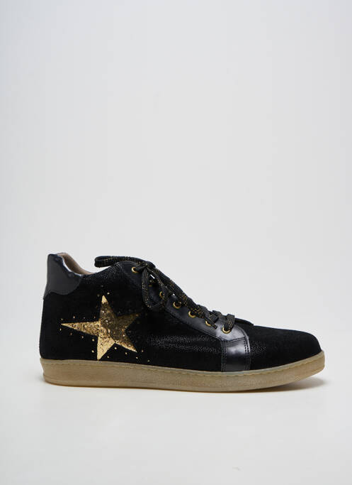 Adidași închidere cu fermoar și șireturi toc plat până la 3 cm negru BELLAMY femme