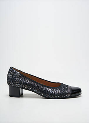 Pantofi cu toc țesătură satinată toc de 4 la 6 cm negru SWEET femeie