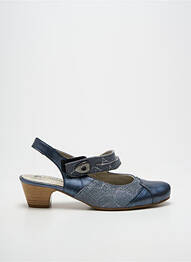 Sandale/pantofi decupați țesătură satinată toc de 4 la 6 cm albastru J.METAYER femme