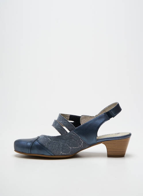 Sandale/pantofi decupați țesătură satinată toc de 4 la 6 cm albastru J.METAYER femme