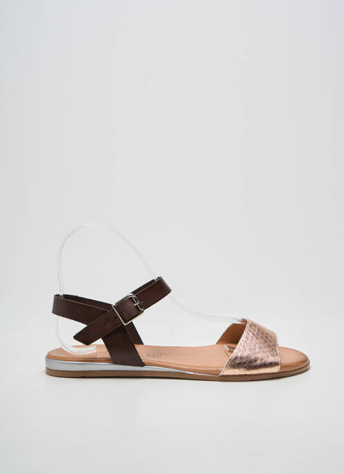 Sandale/pantofi decupați țesătură satinată toc plat până la 3 cm roz RAQUEL PEREZ femme