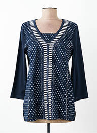 Top țesătură jersey mâneci 3/4 albastru BAGORAZ femme