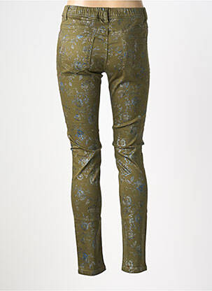 Pantalon slim talie elastică mărime normală verde QUATRE VINGT JOURS femeie