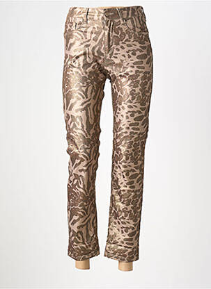 Pantalon 7/8 elasticitate mărime normală maro MAISON ONADO femeie