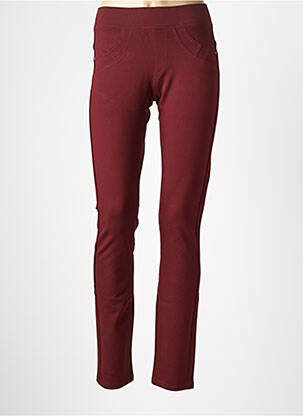 Jegging țesătură poplin mărime normală roșu QUATRE VINGT JOURS femeie