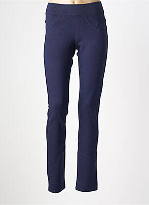 Jegging țesătură poplin mărime normală albastru QUATRE VINGT JOURS femeie