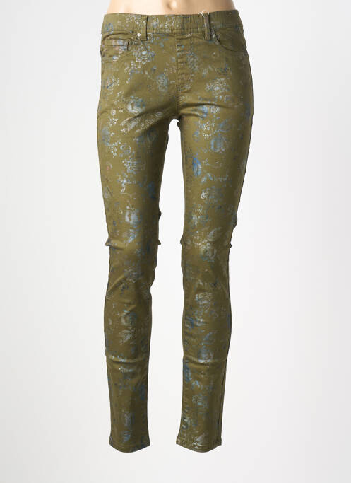 Pantalon slim talie elastică mărime normală verde QUATRE VINGT JOURS femme