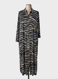 Rochie lungă mâneci lungi mâneci lungi negru YOEK femme