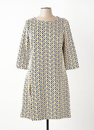 Rochie midi mâneci 3/4 mâneci 3/4 galben SENORETTA femeie