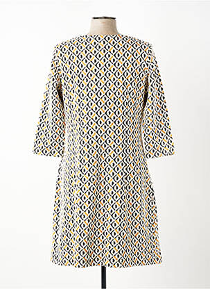 Rochie midi mâneci 3/4 mâneci 3/4 galben SENORETTA femeie