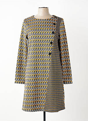 Rochie midi imprimeu fantezie mâneci lungi gri SISTTER femeie