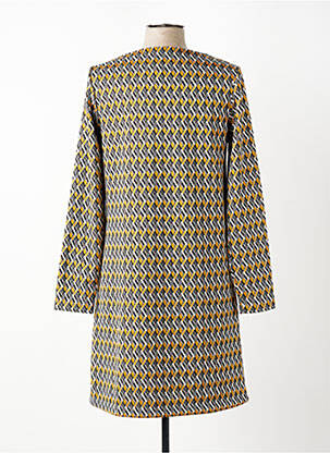 Rochie midi imprimeu fantezie mâneci lungi gri SISTTER femeie