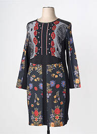 Rochie midi imprimeu fantezie mâneci lungi negru OLIVIER PHILIPS femme