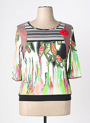 Tricou imprimeu fantezie mâneci scurte negru OLIVIER PHILIPS femme