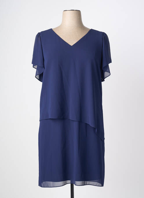 Rochie midi țesătură crep mâneci scurte albastru TINTA femme
