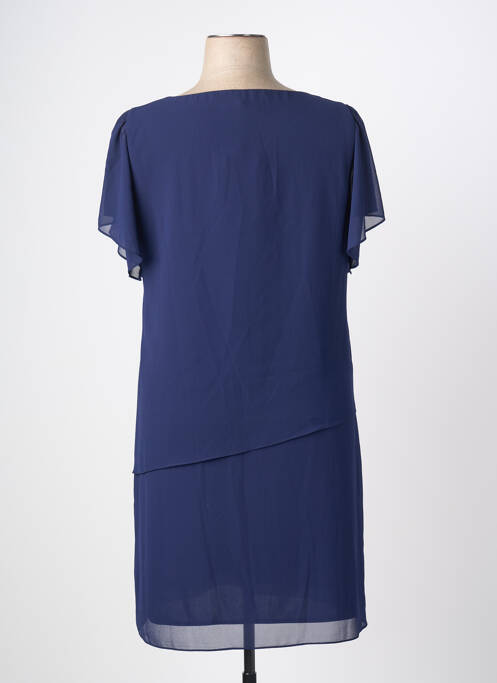 Rochie midi țesătură crep mâneci scurte albastru TINTA femme