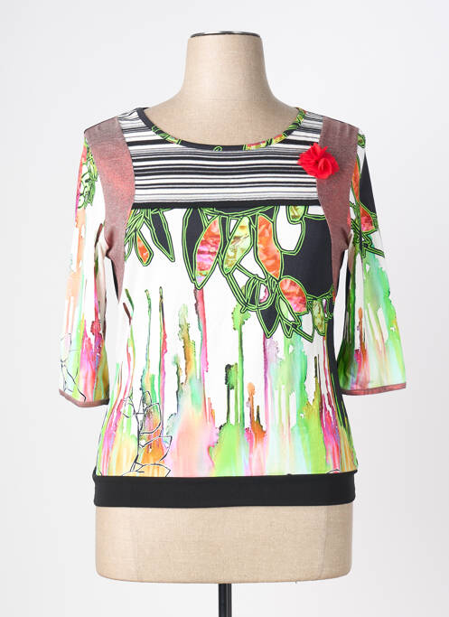 Tricou imprimeu fantezie mâneci scurte negru OLIVIER PHILIPS femme