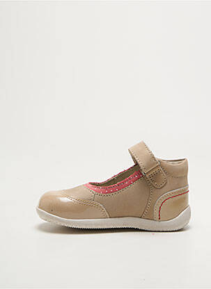 Ghete material neted vârf rotund bej KICKERS fată