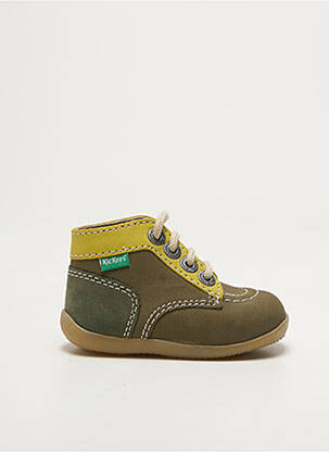 Ghete branț detașabil vârf rotund verde KICKERS băiat