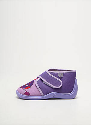Papuci/pantofi de casă închidere cu arici vârf rotund violet BABYBOTTE băiat