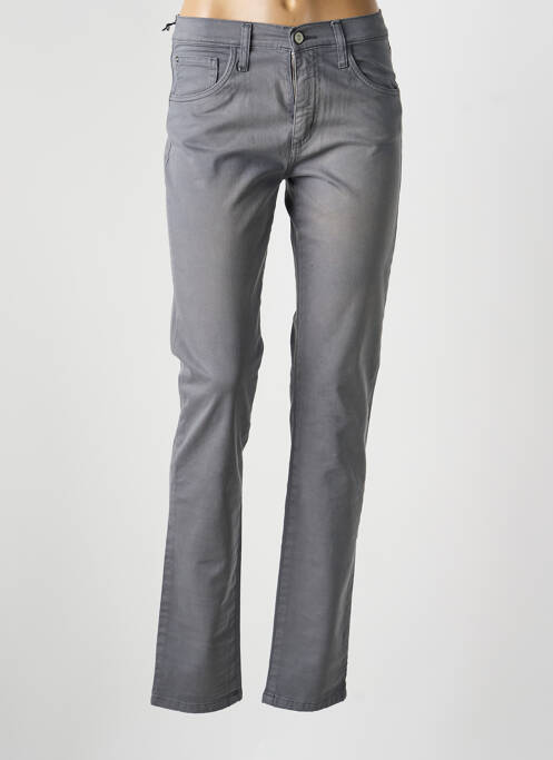 Pantalon slim țesătură poplin mărime normală gri DESGASTE femme
