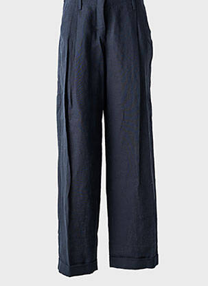 Pantalon drept țesătură crep talie înaltă albastru MAX MARA femeie