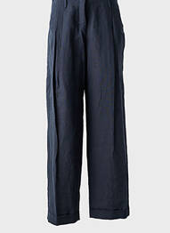 Pantalon drept țesătură crep talie înaltă albastru MAX MARA femme