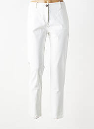 Pantalon chino țesătură poplin mărime normală alb CAROLL femme