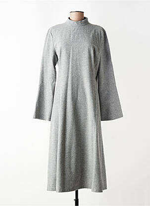 Rochie lungă mâneci lungi mâneci lungi gri ZARA femeie
