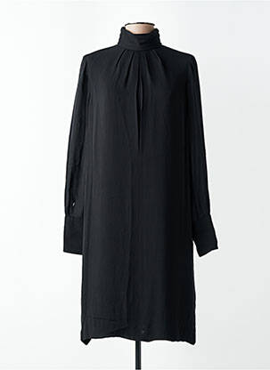 Rochie midi croială fluidă mâneci lungi negru CHLOE femme