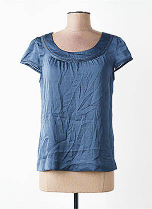 Top croială fluidă mâneci scurte albastru H&M femeie