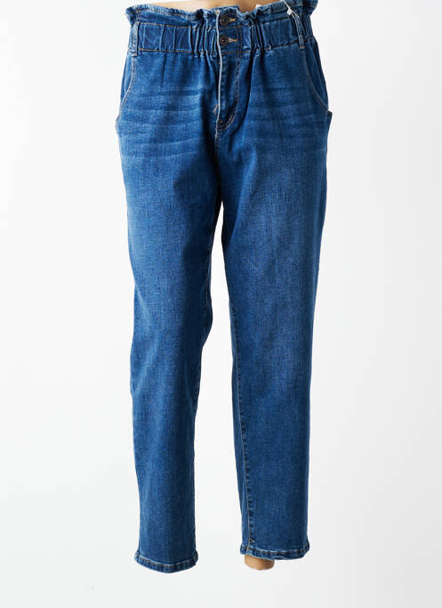 Blugi cu croială slim elasticitate talie înaltă albastru LD STYLE femme