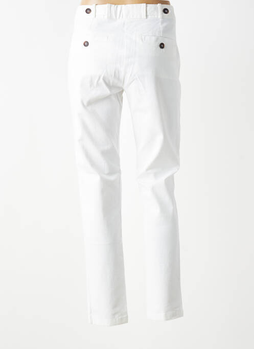 Pantalon chino țesătură poplin mărime normală alb CAROLL femme