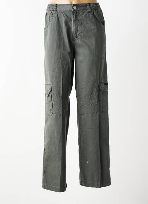 Pantalon cargo croială dreaptă talie elastică gri HT (HERE&THERE) fille
