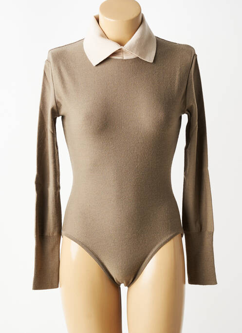 Body elasticitate mâneci lungi maro ARNAUD THIERRY GILLIER femme