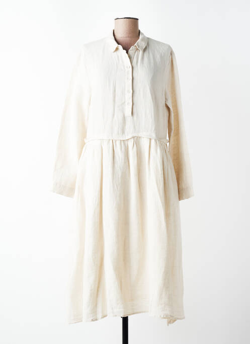 Rochie midi mâneci lungi mâneci lungi bej MONOPRIX femme