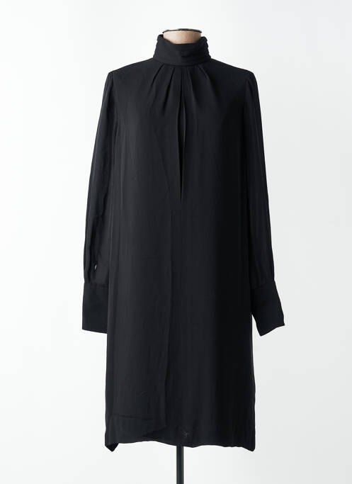 Rochie midi croială fluidă mâneci lungi negru CHLOE femme