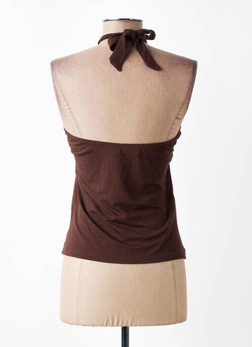 Top țesătură jersey bretele subțiri maro ZARA femme