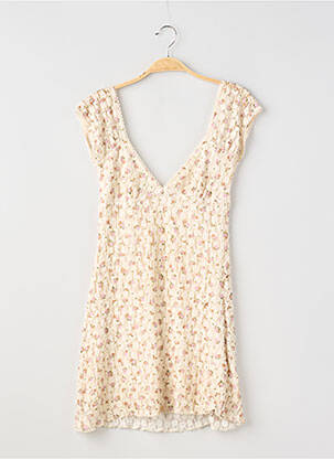 Rochie scurtă mâneci scurte mâneci scurte bej PULL & BEAR femeie